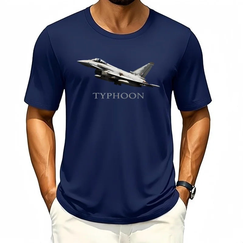Raf Typhoon Fighter Plane Eurofighter Men T-Shirt Short Sleeve Casual Cotton O-Neck Summer Shirt