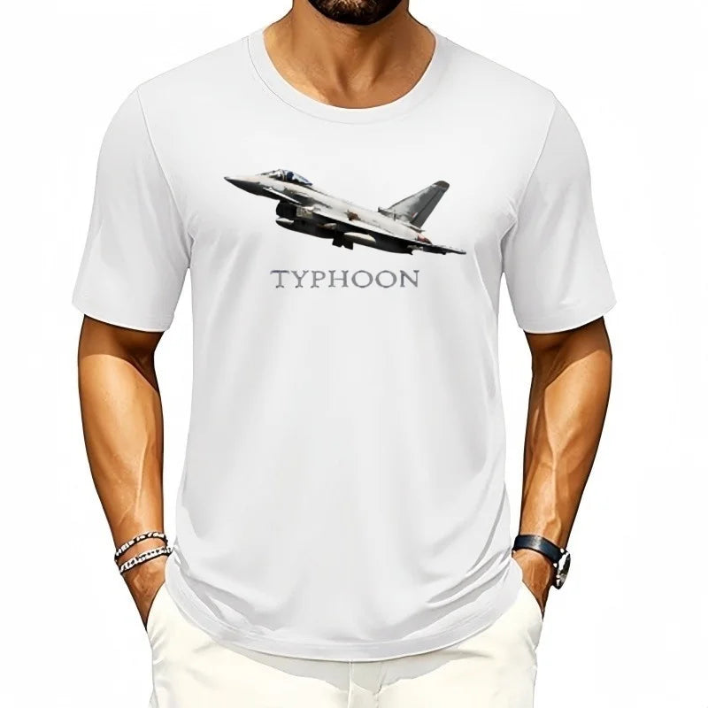 Raf Typhoon Fighter Plane Eurofighter Men T-Shirt Short Sleeve Casual Cotton O-Neck Summer Shirt
