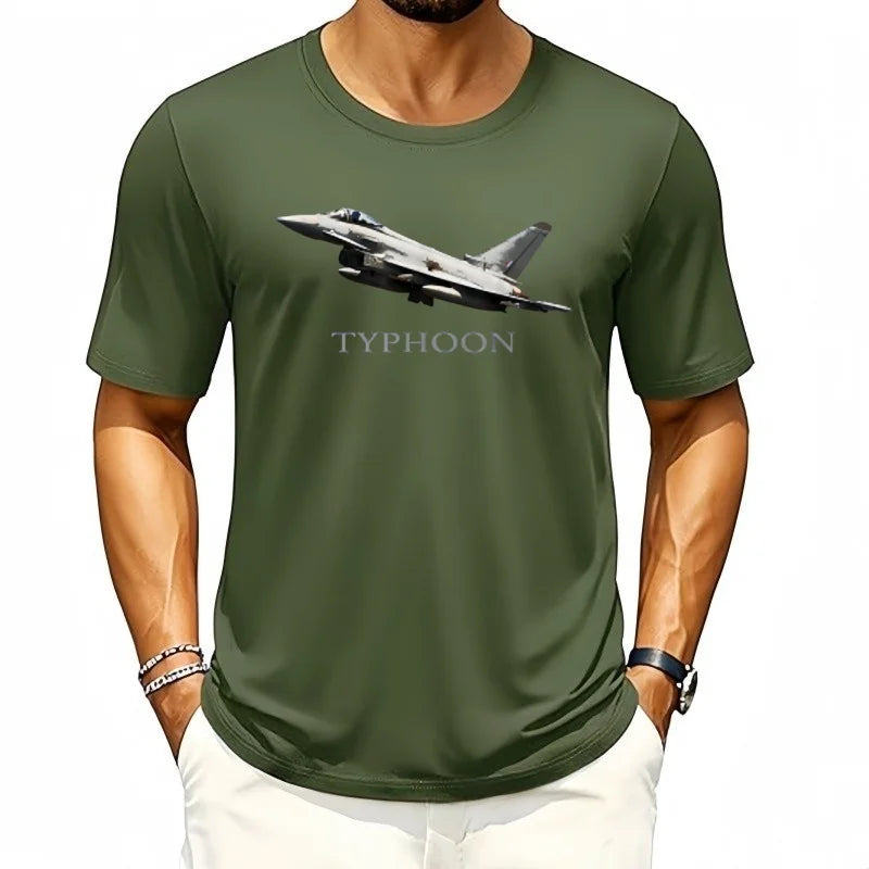 Raf Typhoon Fighter Plane Eurofighter Men T-Shirt Short Sleeve Casual Cotton O-Neck Summer Shirt