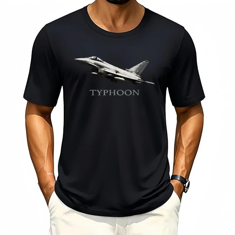 Raf Typhoon Fighter Plane Eurofighter Men T-Shirt Short Sleeve Casual Cotton O-Neck Summer Shirt